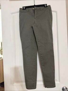 Market & Spruce Olive-Green Cropped Ankle Pants